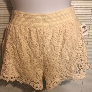 Charlotte Russe 2x lace and crochet shorts